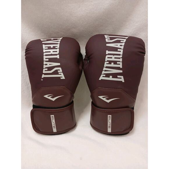 Everlast Elite Pro Hook and Loop 2 Boxing Gloves Purple Maroon 12 oz. Secure Fit - Picture 13 of 13